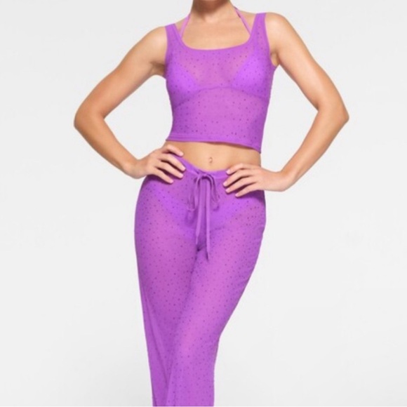 SKIMS Other - NWT Skims swim rhinestone tank cover up size xxs